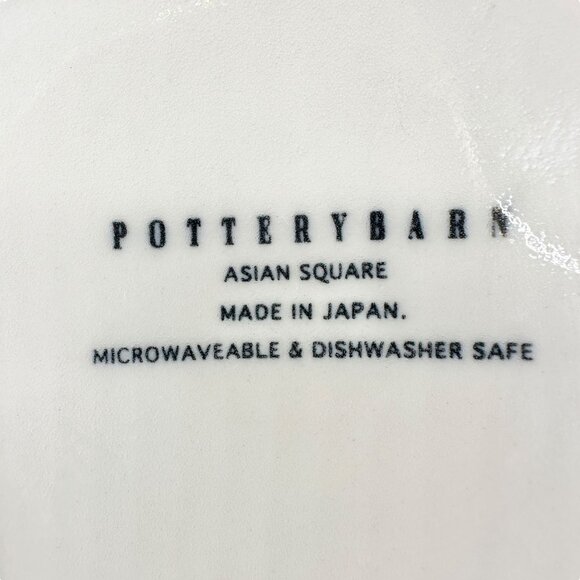 Pottery Barn Asian Square Teapot White Ceramic w Bamboo Handle Made In Japan - Picture 3 of 7